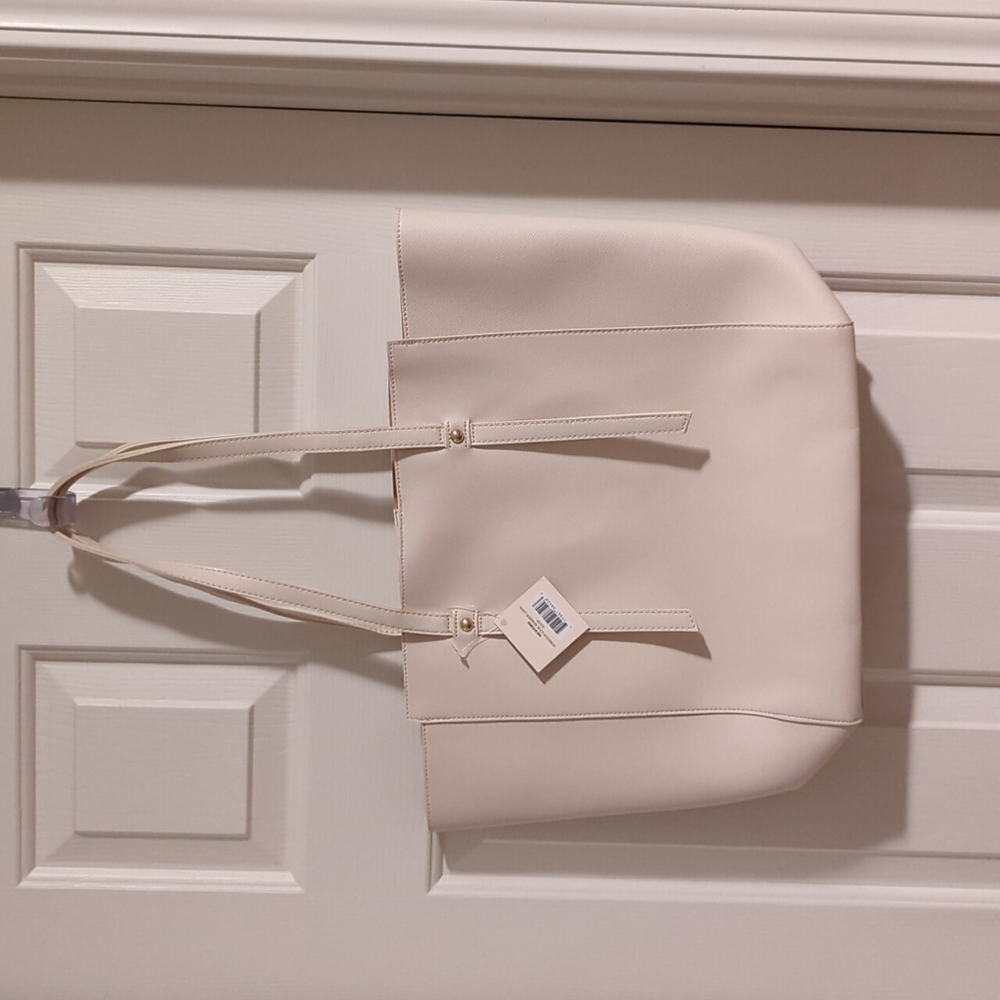 NWT Ulta faux leather off white tote bag